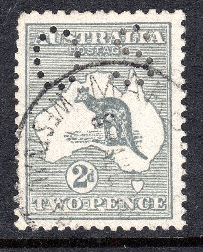 Australia - 2d Grey OS - Die 1 - Third WMK - Good Used
