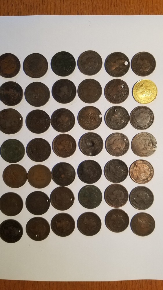 78 Canada Large Cent Damaged , Holed, Bent, Worn Mixed Lot