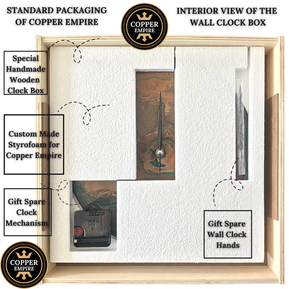 Modern Wall Clock, Unique Handmade Art Deco Copper Wall Clock for Wall Decor