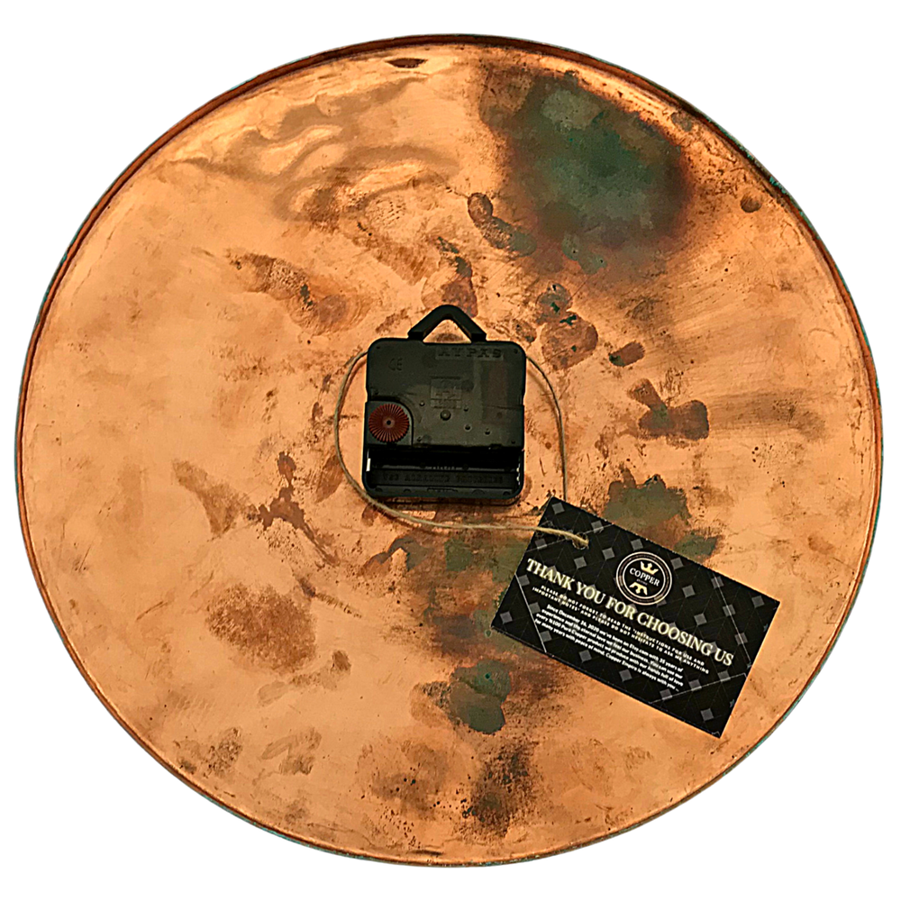 Modern Wall Clock, Unique Handmade Art Deco Patina Copper Wall Clock Wall Decor