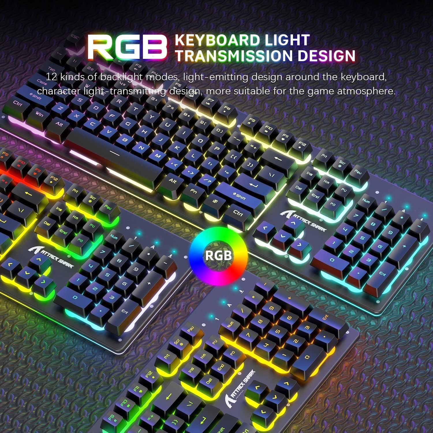 T3 Wireless Gaming Keyboard and Mouse Combo RGB Backlit Rechargeable for PC Mac