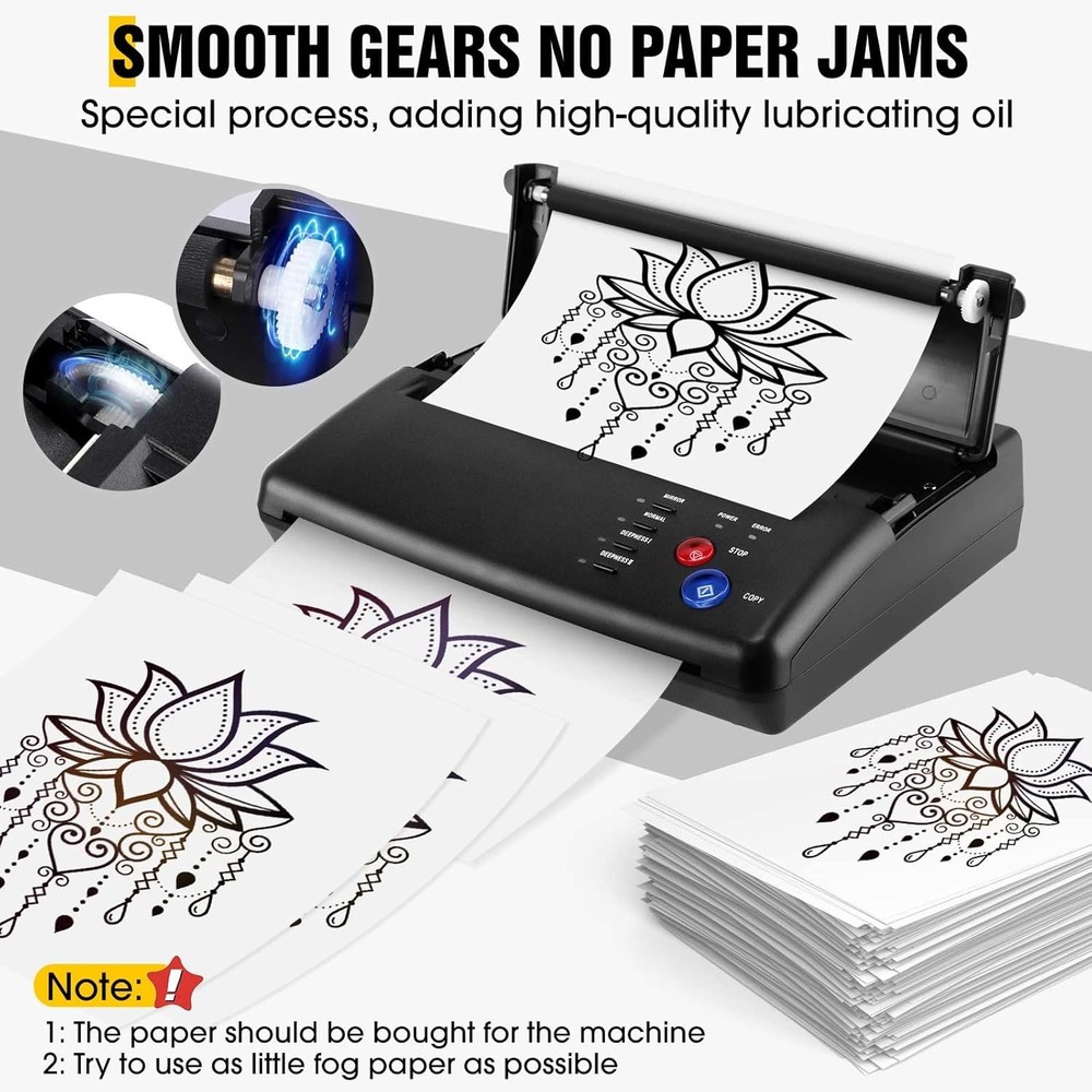 Tattoo Stencil Transfer Copier Printer with 20PCS Stencil Sheets Tattoo Stencil