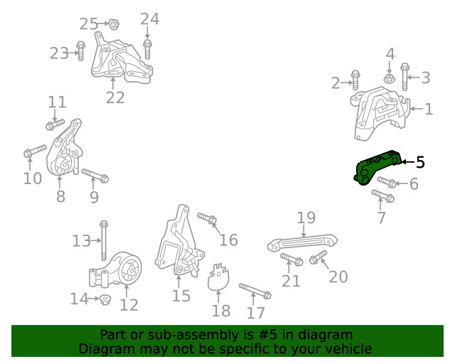 Genuine GM Passenger Side Engine Mount Bracket 13386633