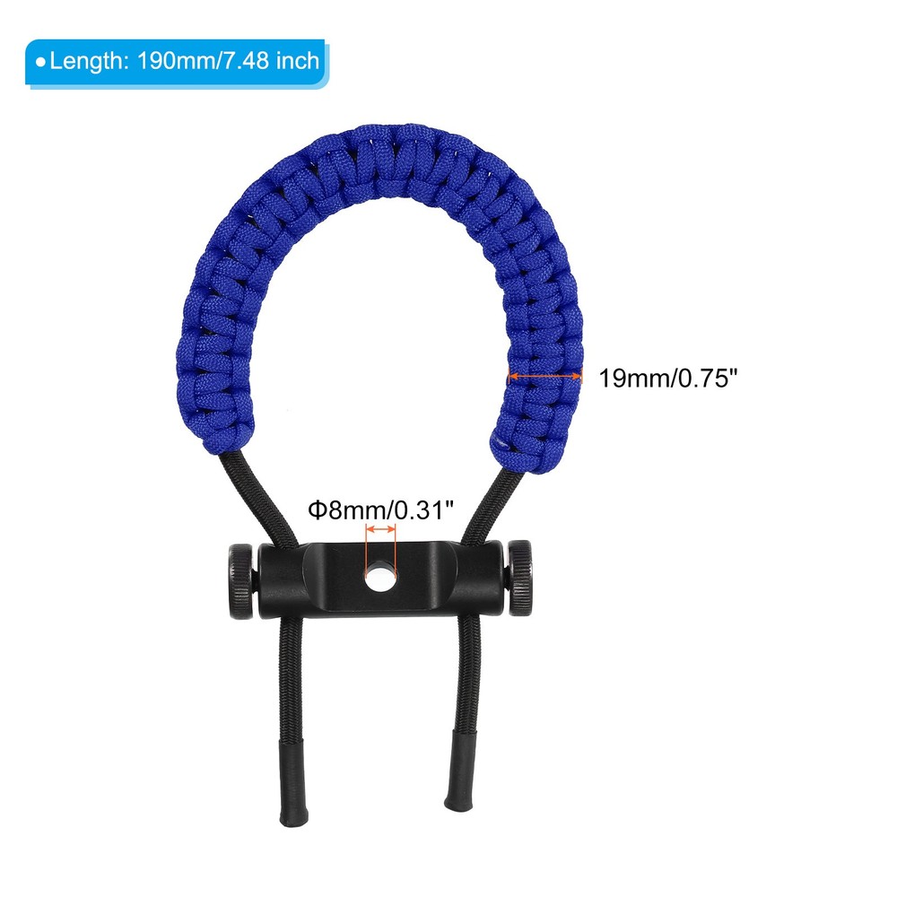 Archery Bow Wrist Sling, Adjustable Compound Braided Wrist Strap, Dark Blue