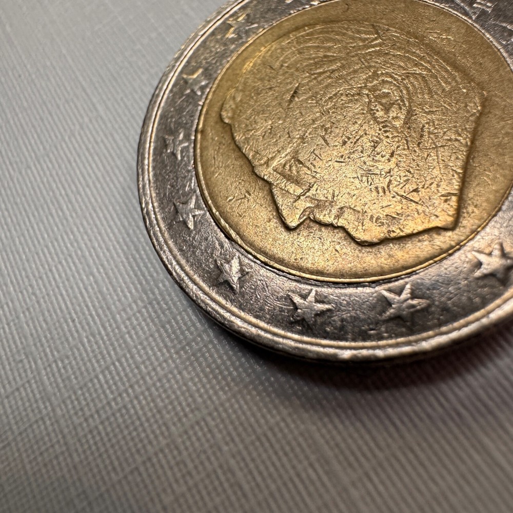 2 euro coin, Belgium, 2002. With Mint Errors