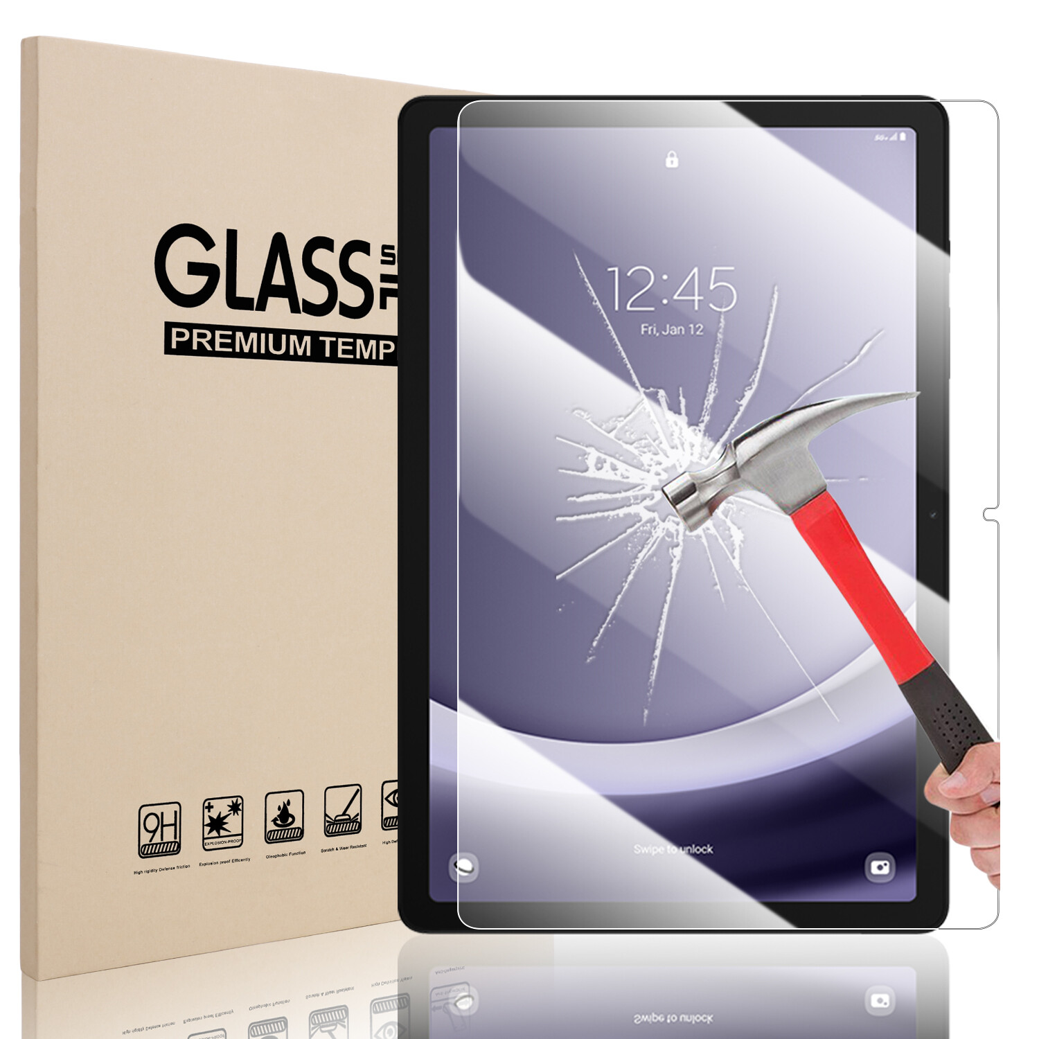 For Samsung Galaxy Tab A11+ 2025 11" Leather Stand Case / Glass Screen Protector