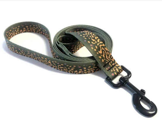 BROOK TROUT PATTERN RepYourWater DOG COLLARS LEASHES AWESOME!! NEW!!