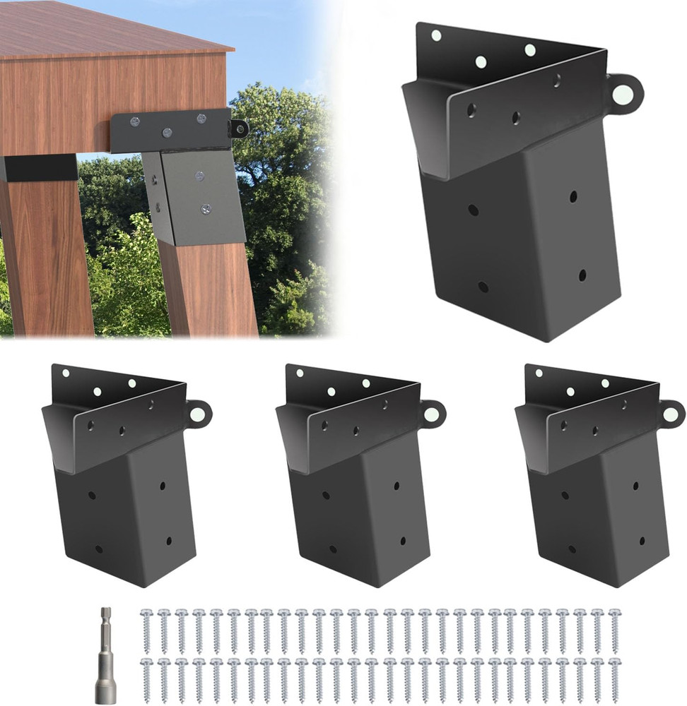 4 Pcs Deer Stand Brackets 4X4 Deer Blind Brackets Compound Angle Platform Bracke