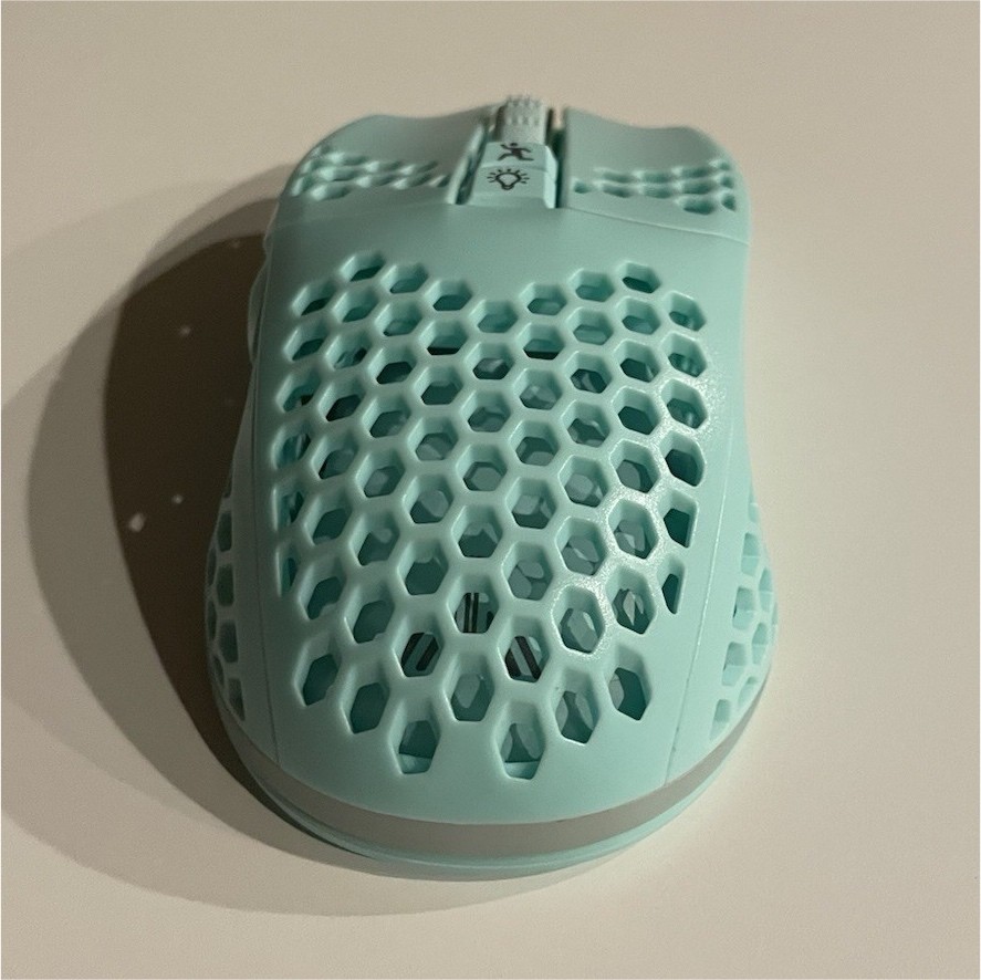 Glorious Model O Light Blue Gaming Mouse Ergonomic Optical 6-Button Scroll Wheel