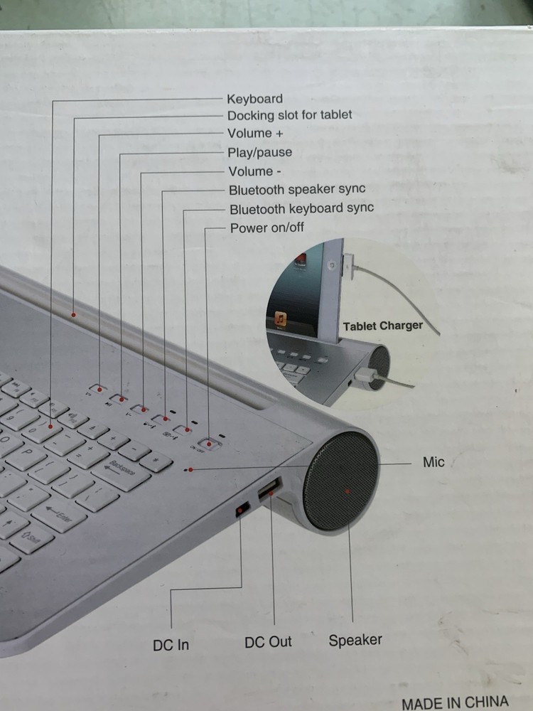 Zonkyo Wireless Tablet Station Bluetooth Keyboard