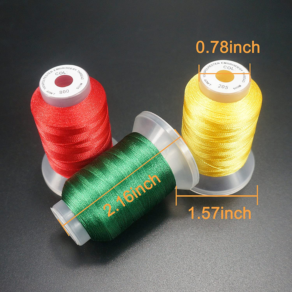 40 Colors Compatible with Brother Polyester Embroidery Machine Thread Kit 500M (