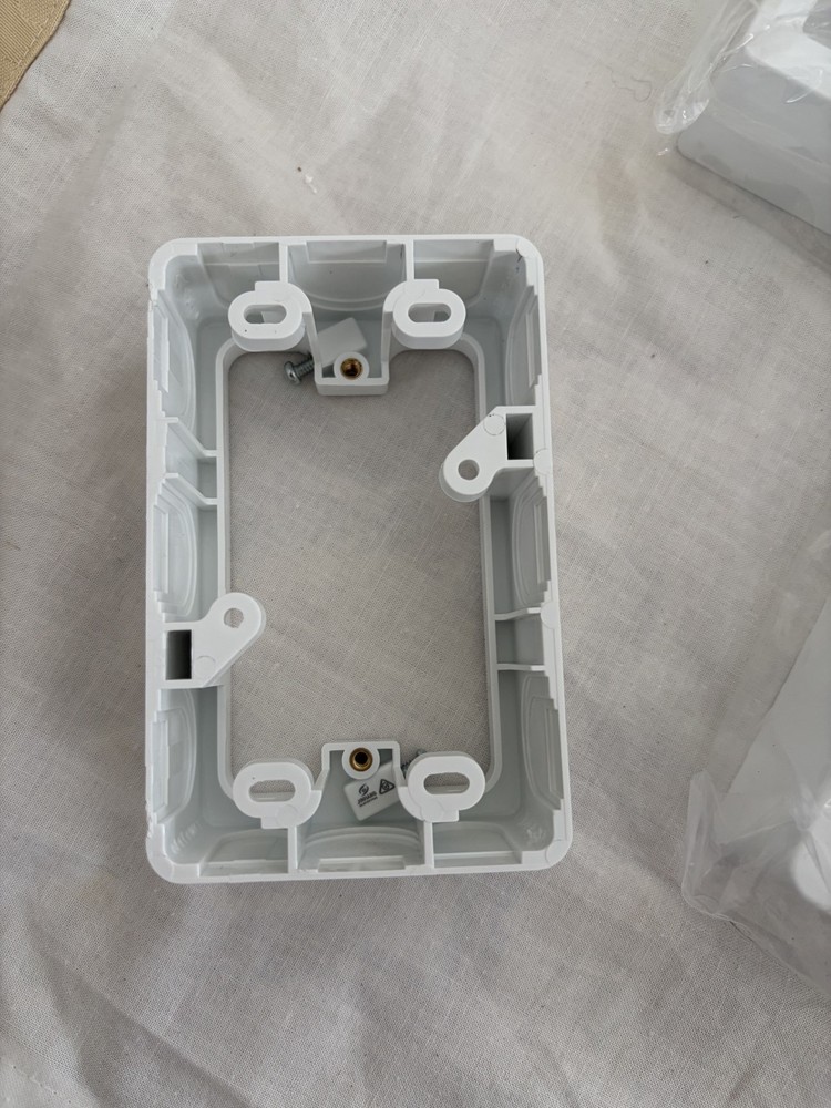 8x 34mm deep Mounting Blocks White Wall Plate Brackets Bulk Pack