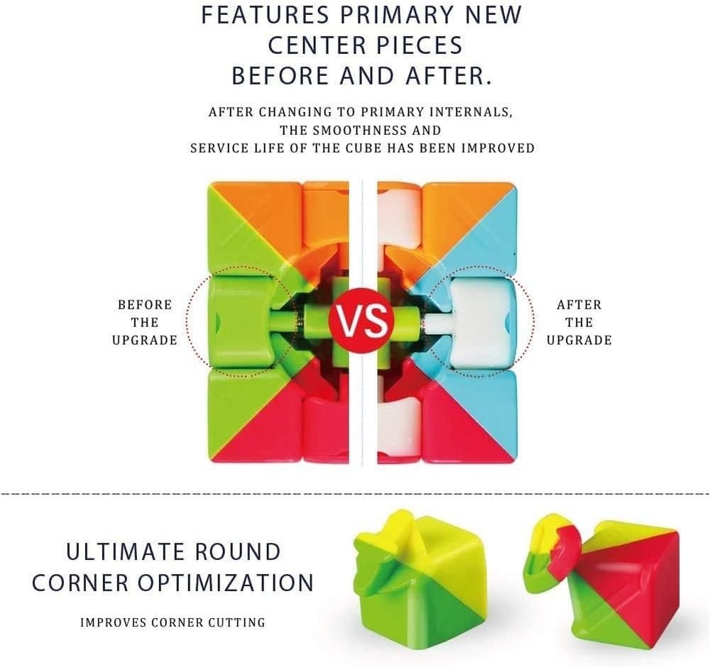 56mm Warrior W Stickerless Magic Cube - Boost Concentration & Dexterity