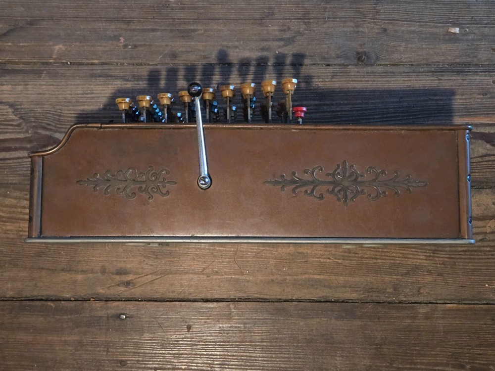 Antique Comptometer Adding Machine with Hand Crank - 8 Column - SN #1807749