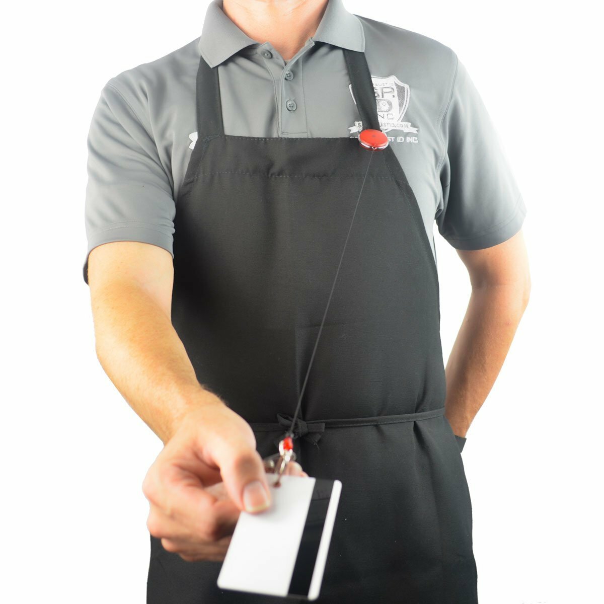 5 Pack- Premium Carabiner Retractable Oval ID Badge Reels with Strap & Key Ring