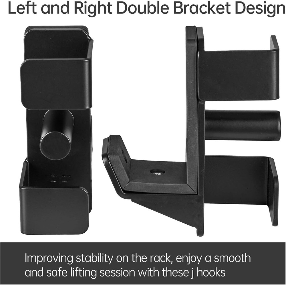 Double Bracket J-Hooks for 2" x 2" Power Rack – Ultimate Stability & Safety-