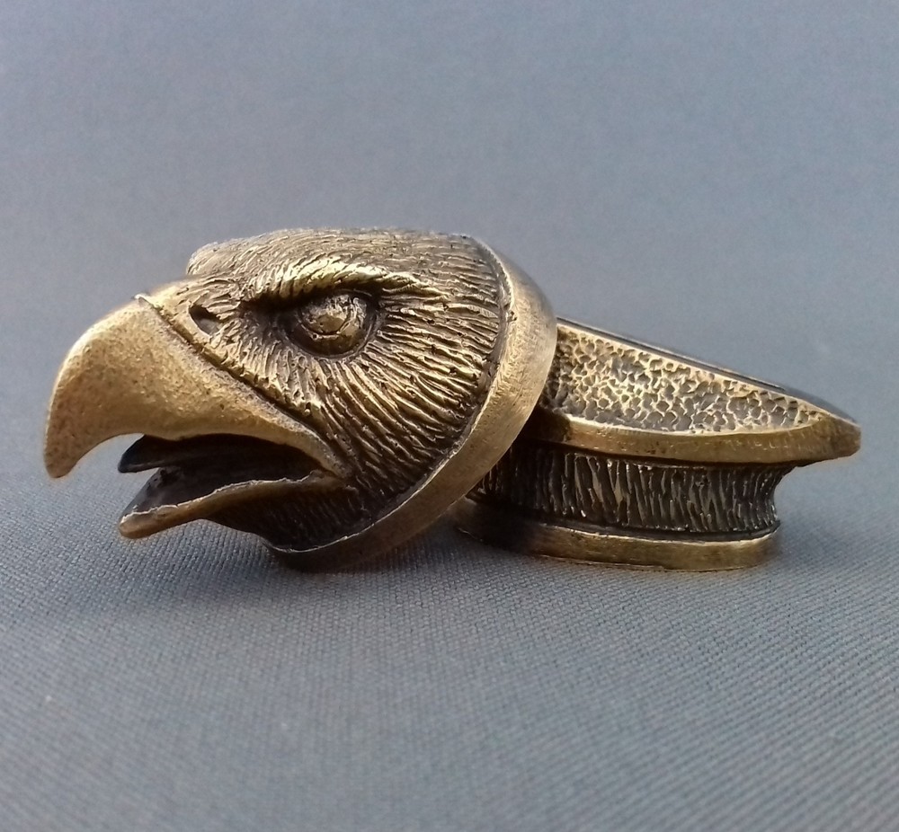 SET EAGLE SOLID BRONZE FINGER GUARD BOLSTER & POMMEL CUSTOM KNIFE MAKING