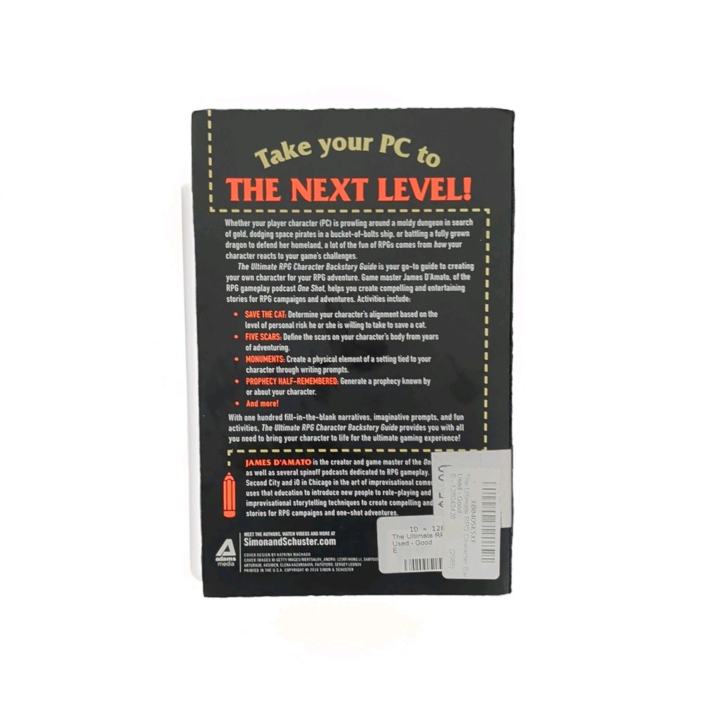 Simon & Schuster Ultimate RPG Character Backstory Guide RPG
