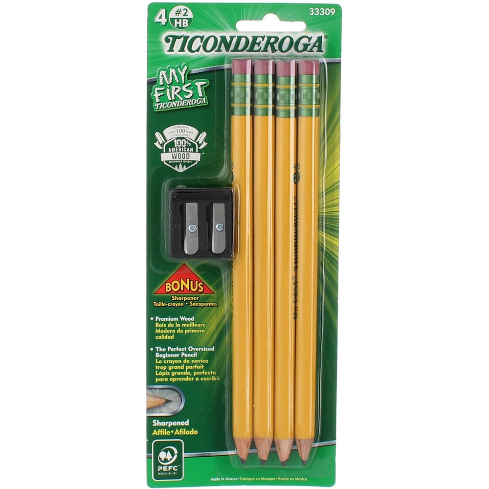 3 Pack Ticonderoga My First Pencil, #2HB, 4 Ct