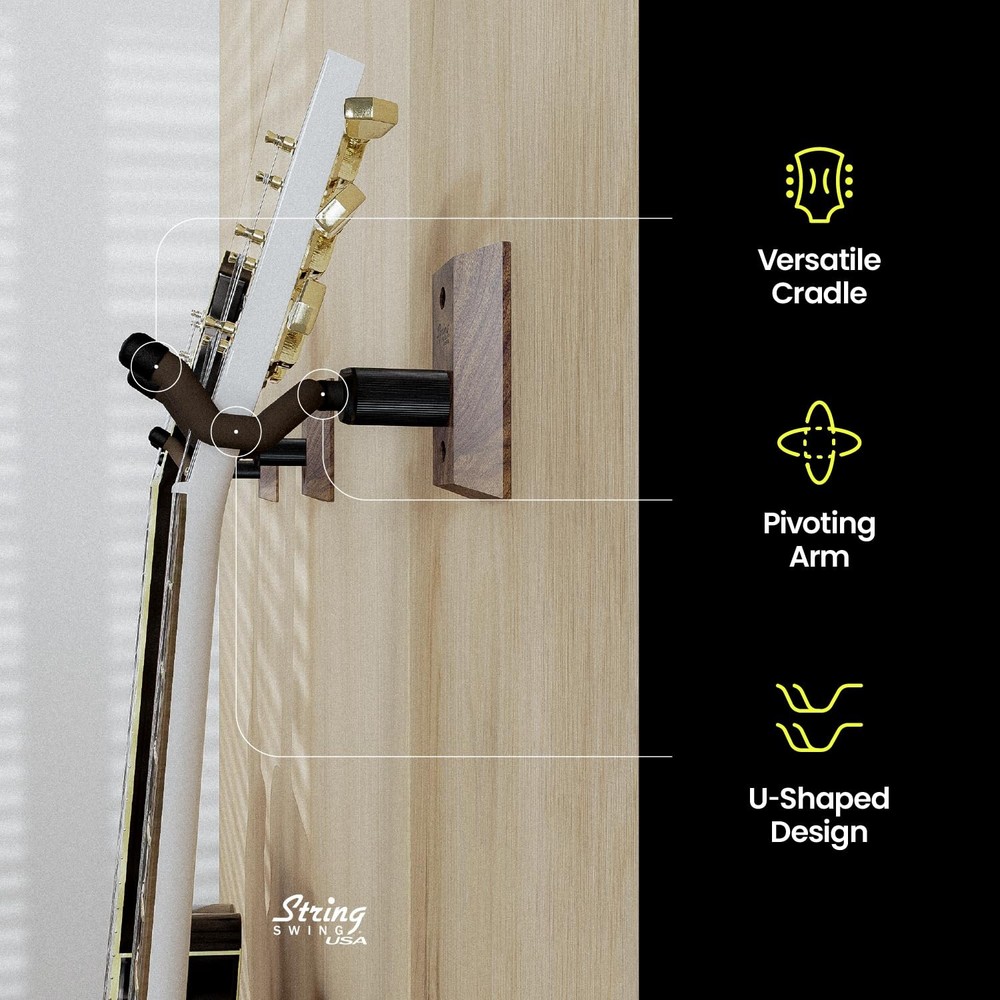 String Swing Guitar Wall Mount 2 Pack, Guitar Hangers, Wall Guitar Mount, Gui...