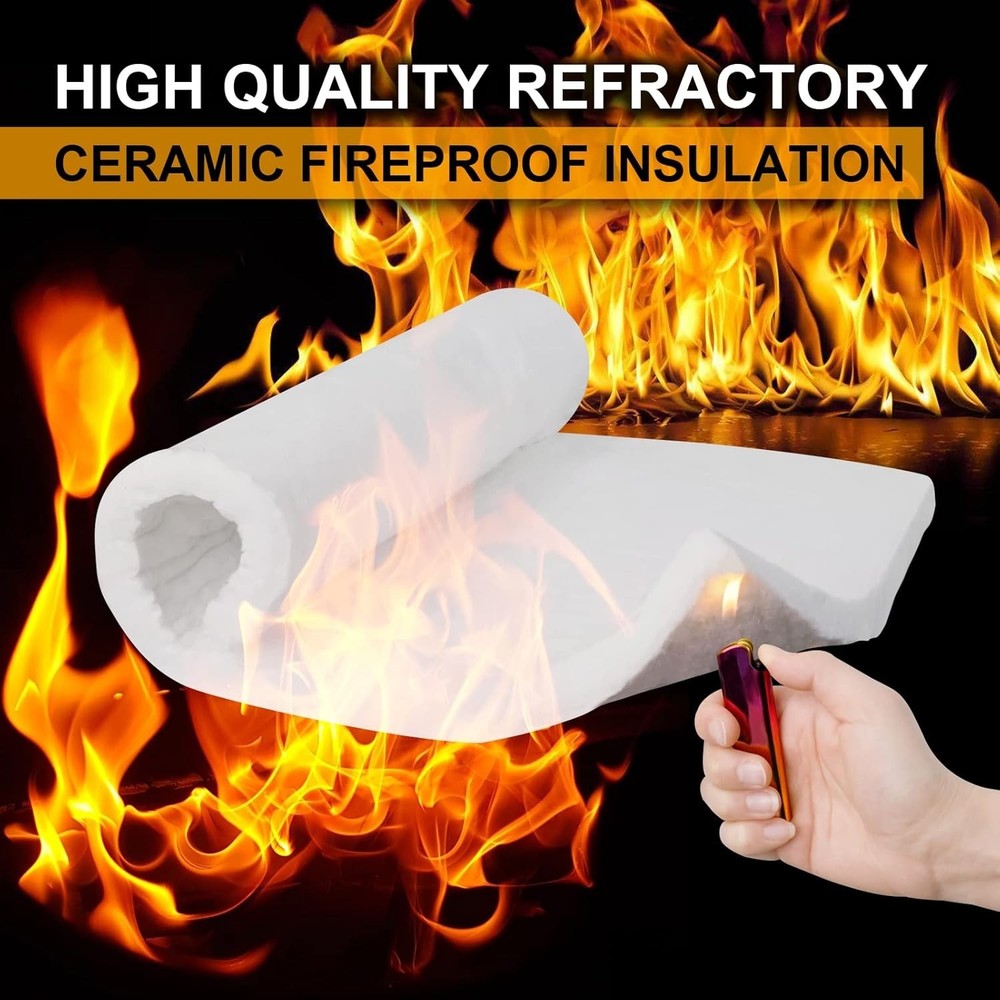 Ceramic Fiber Insulation 24"x15.7"x1" Thick 2600F Fireproof Insulation Blanke...