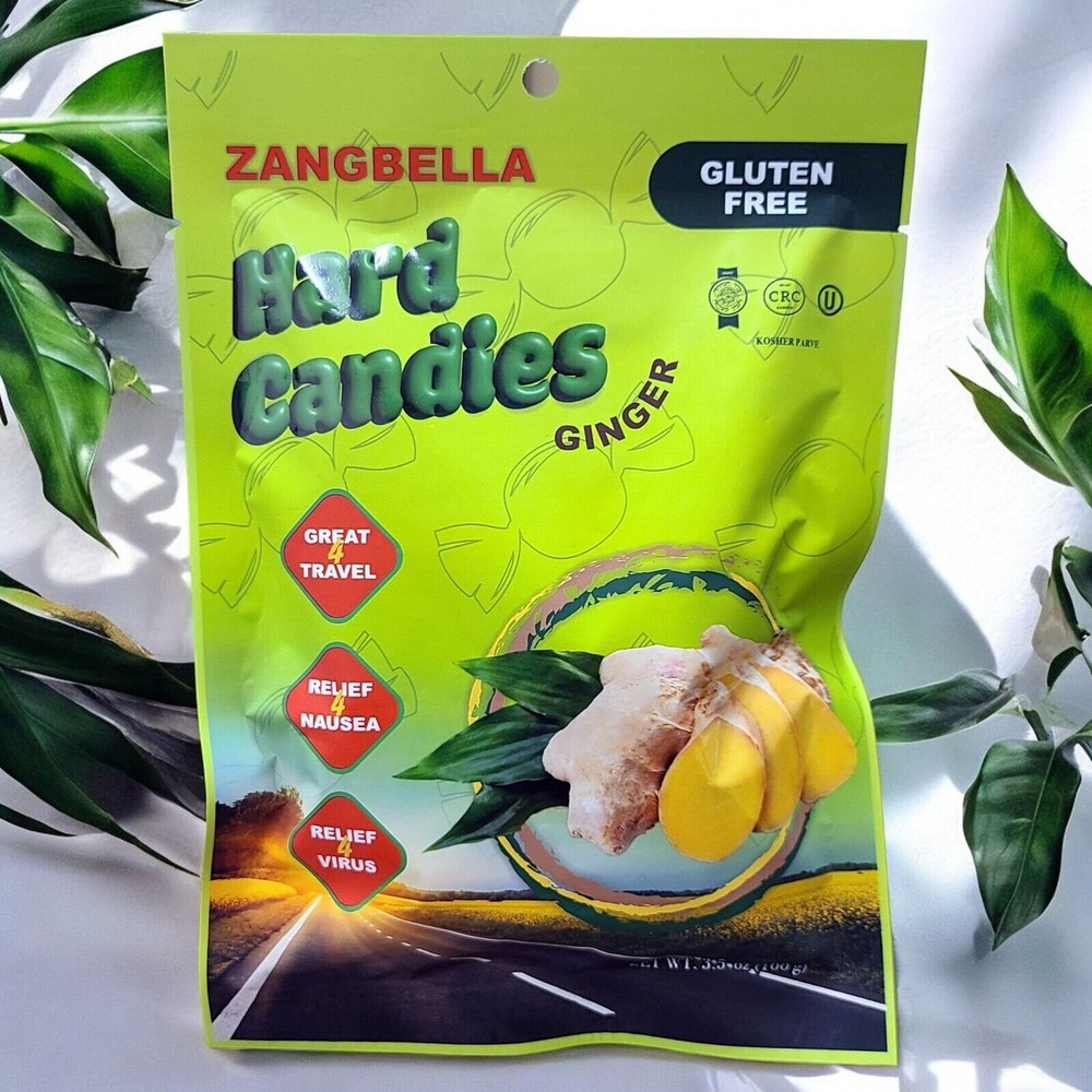 Ginger Hard Candy - Relief Nausea, Motion Sickness, Upset Stomach (2 Pack)