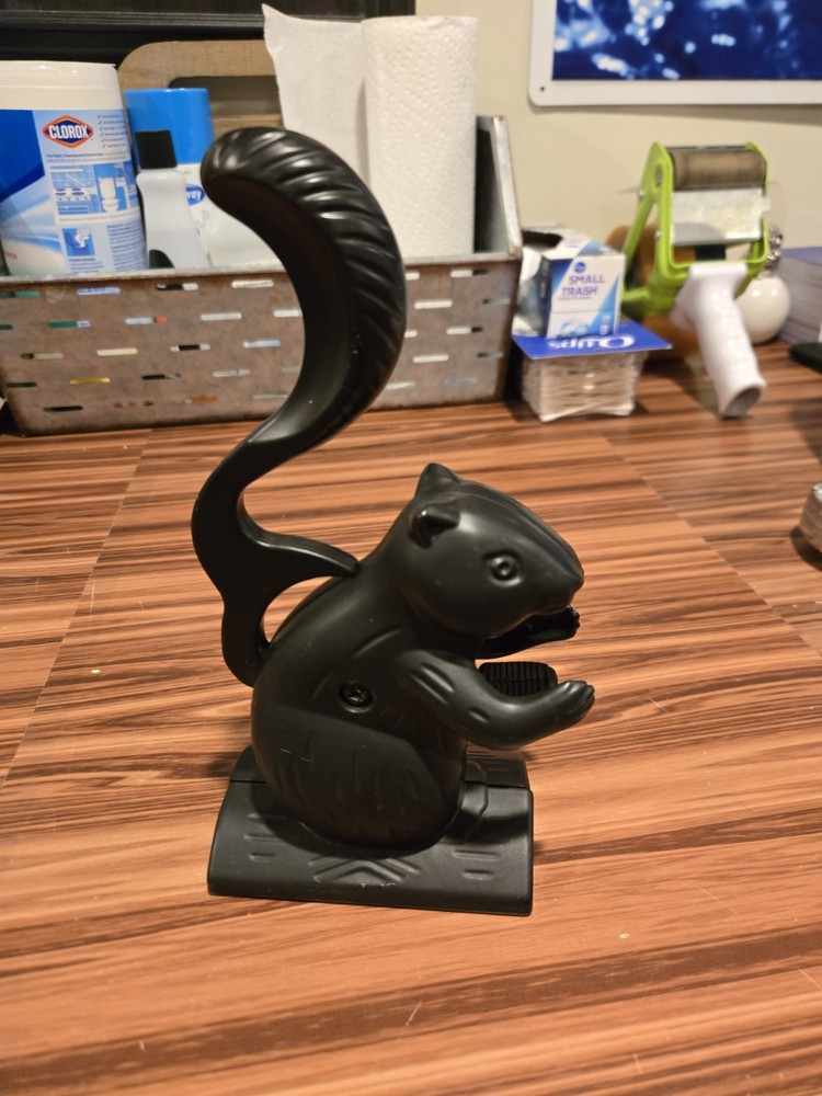 All Metal Squirrel Nut Cracker Black 6"