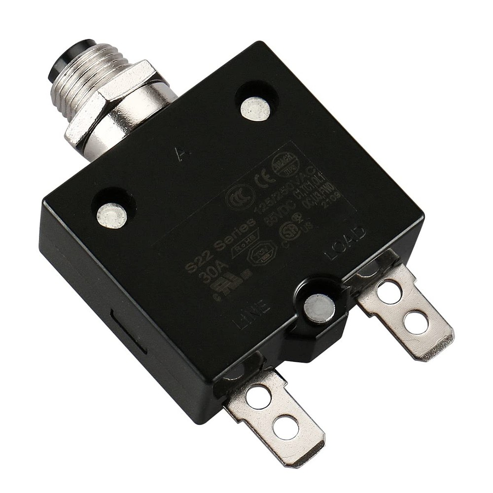30A Thermal Overload Switch Protector Push Button Reset 125/250VAC/50VDC