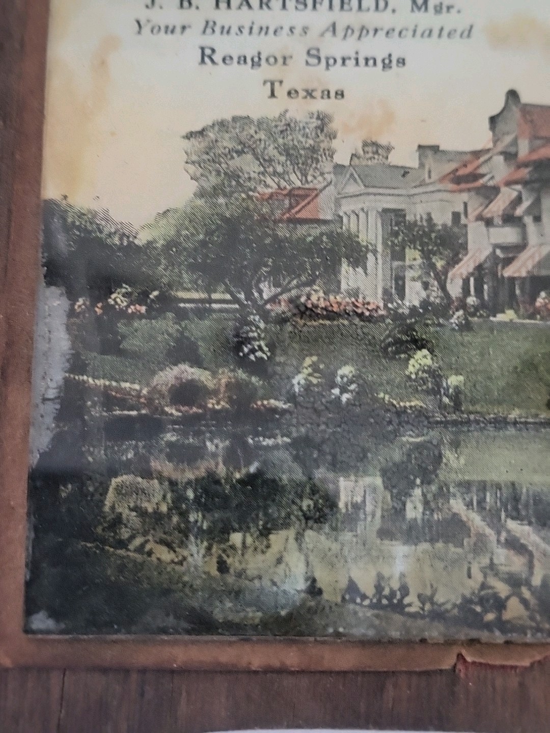 1920's ? SCARCE Reagor Spring ,Texas Cotton Gin Advertising, Mirror/ Wood Sign