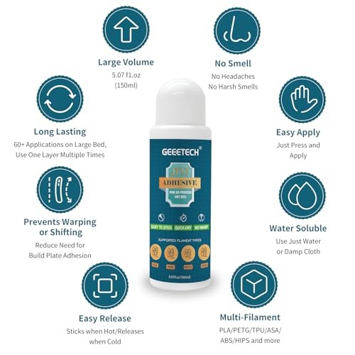 150ml 3D Printer Adhesive Glue, Perfect First Layer Adhesion, Prevents 150 ml