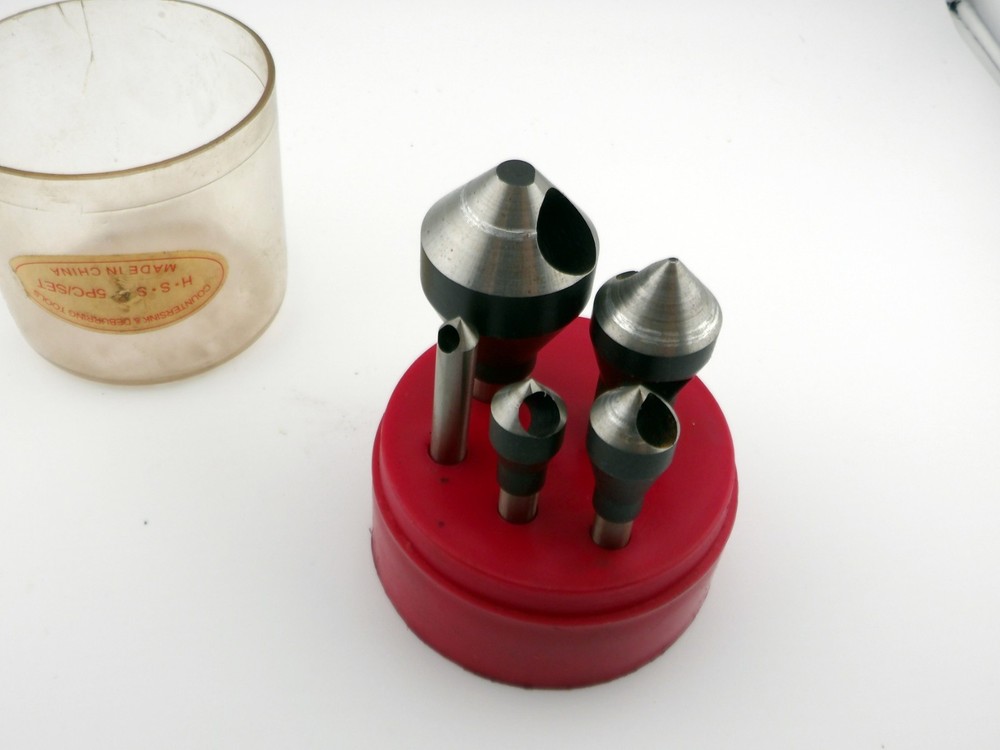 5 Piece Set HSS Countersink & Deburring Tools in Case