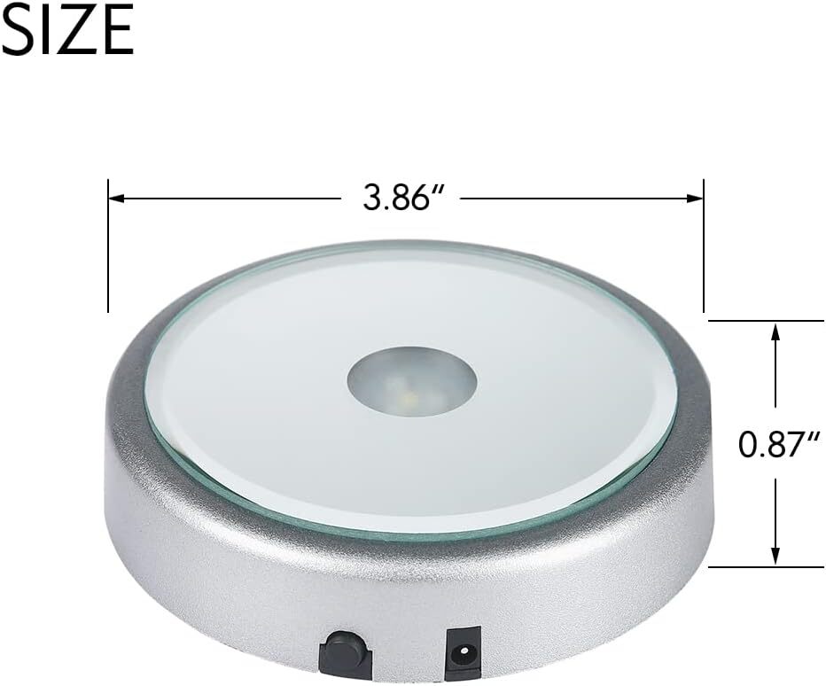 IFOLAINA LED Display Base Multicolor Light for 3D Crystal Art Silver