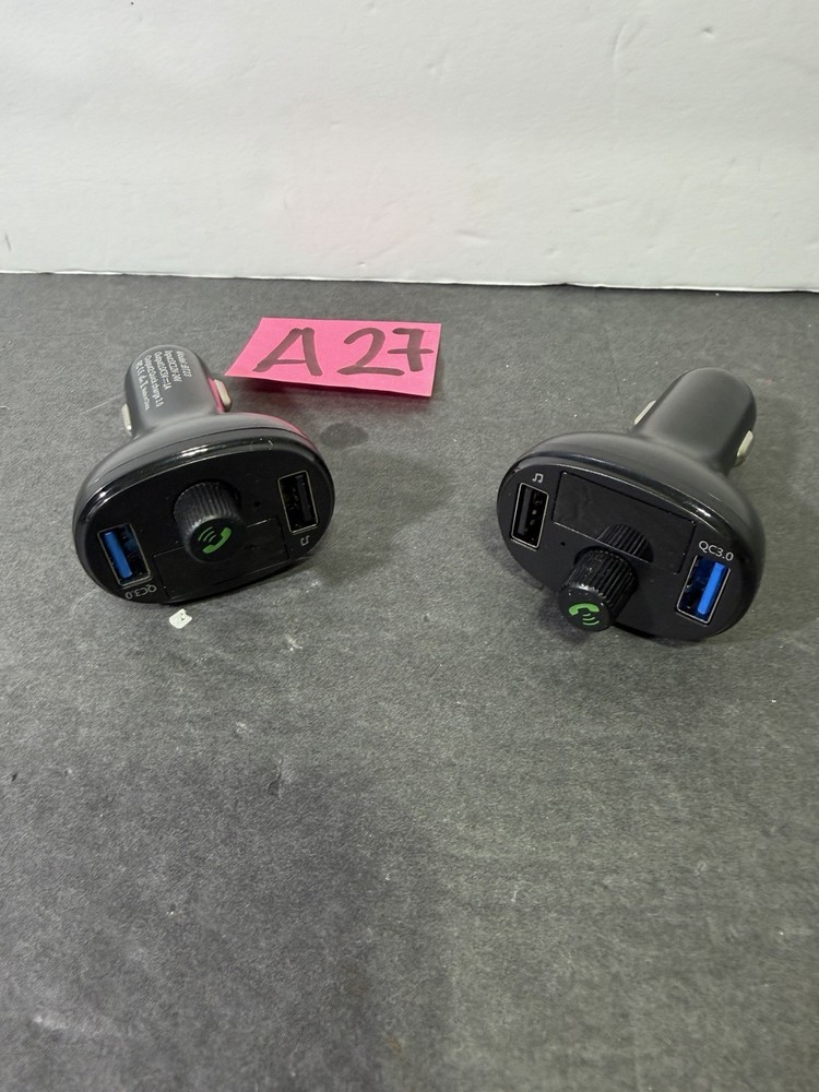 Lot Of 2 FM Car Wireless FM Transmitter Dual Fast Charging Multiport -