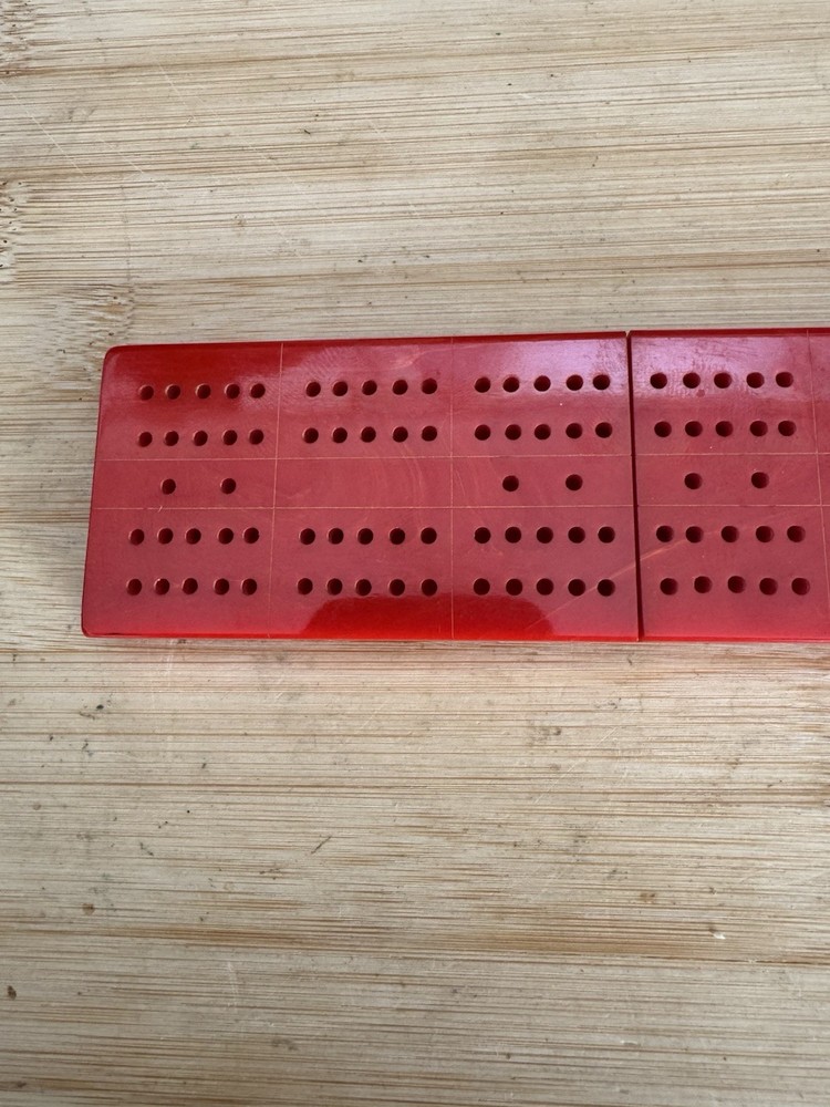 Bakelite Catalin Red Cream Swirl Cribbage Board