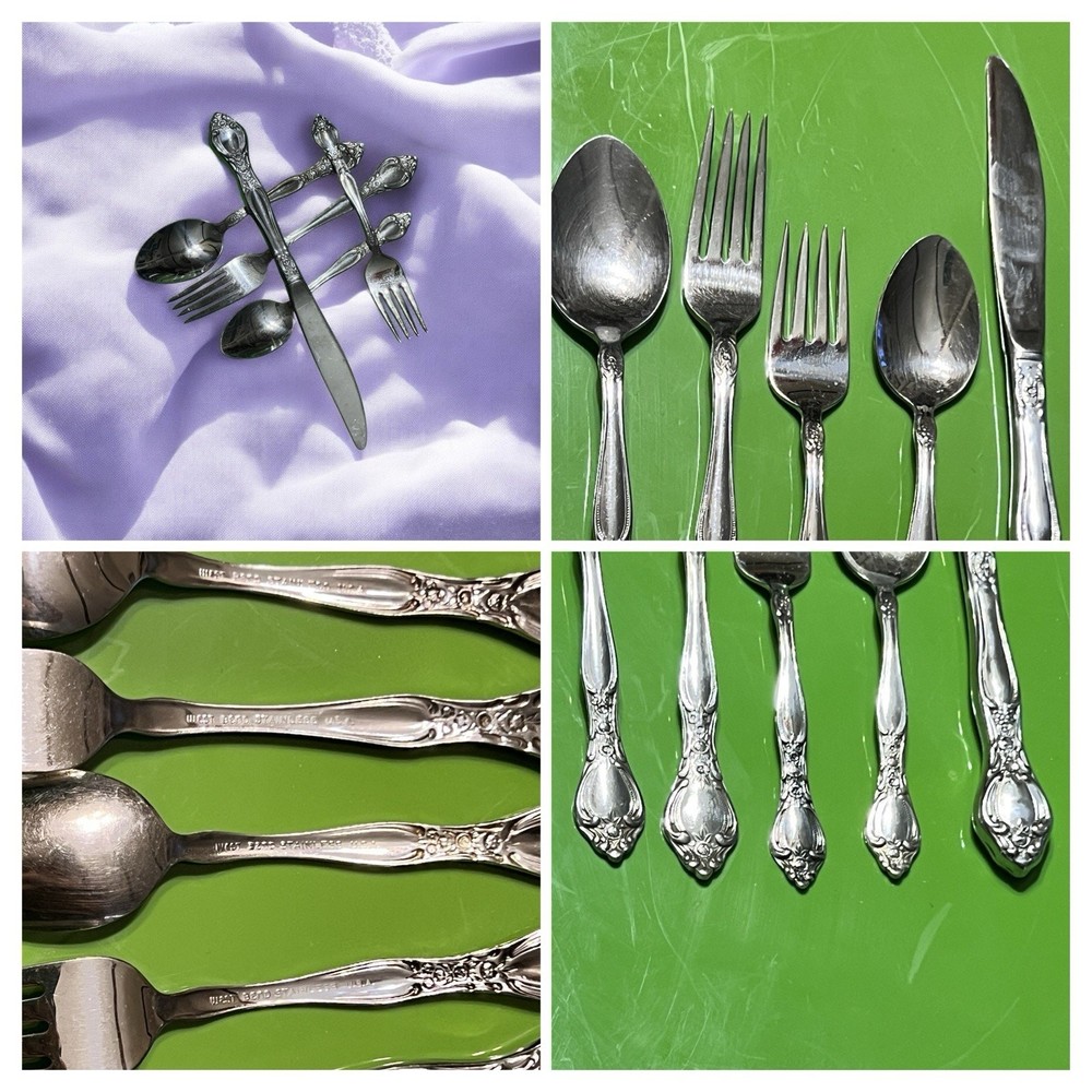 Oneida West Bend Affection 5 Piece Fork, Salad, teaspoon, table spoon, knife