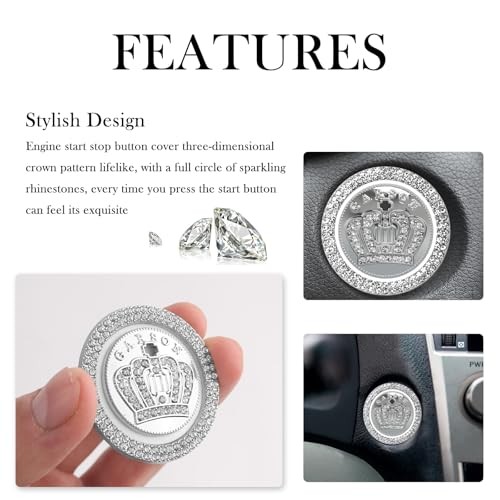 Bling Push Start Button Cover Decoration Ring,Stylish Car Push Start Button