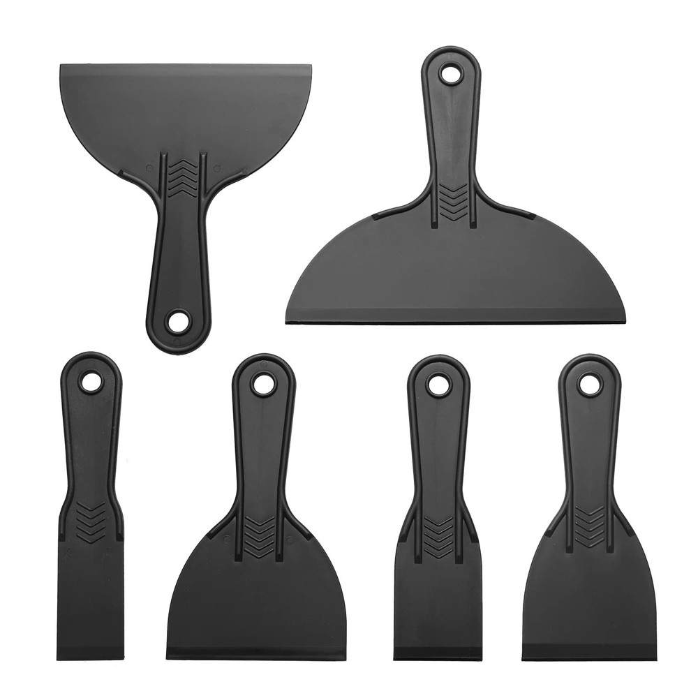 6 Pack Putty Knife, Flexible Plastic Paint Scraper Tool for Spackling,Putty K...