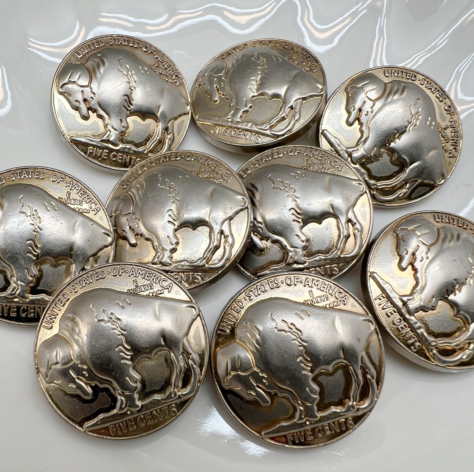 10PC Rustic Gold Buffalo Rustic Metal Buttons Shank Buttons 1" 26mm