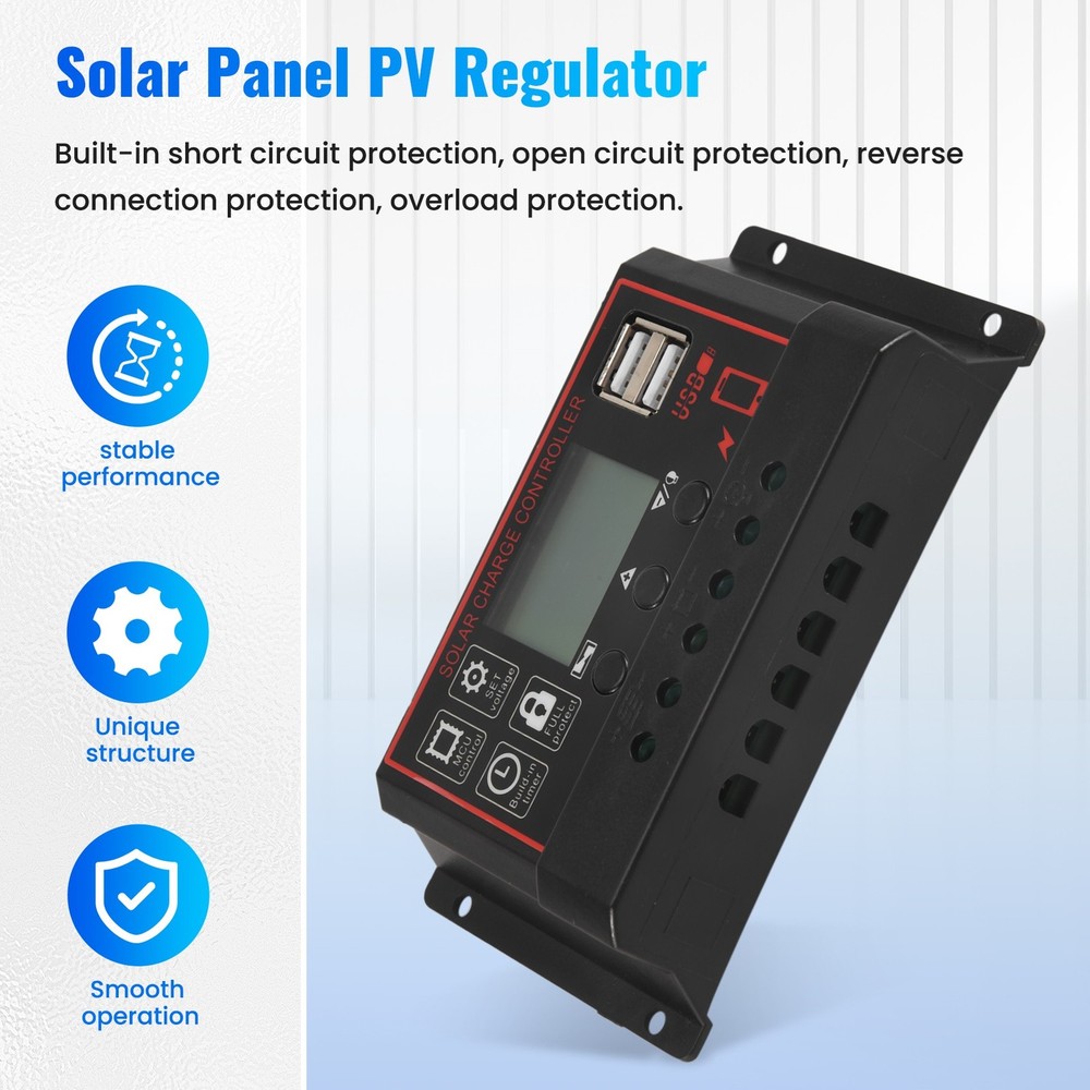 100A Solar Controller Solar Panel Controller 12V 24V LCD Display Solar2153