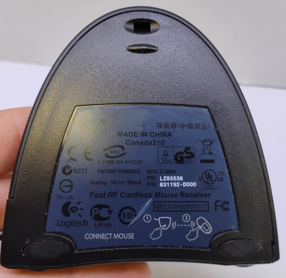 Logitech Cordless RF Mouse Receiver Model C-BN4 USB Genuine