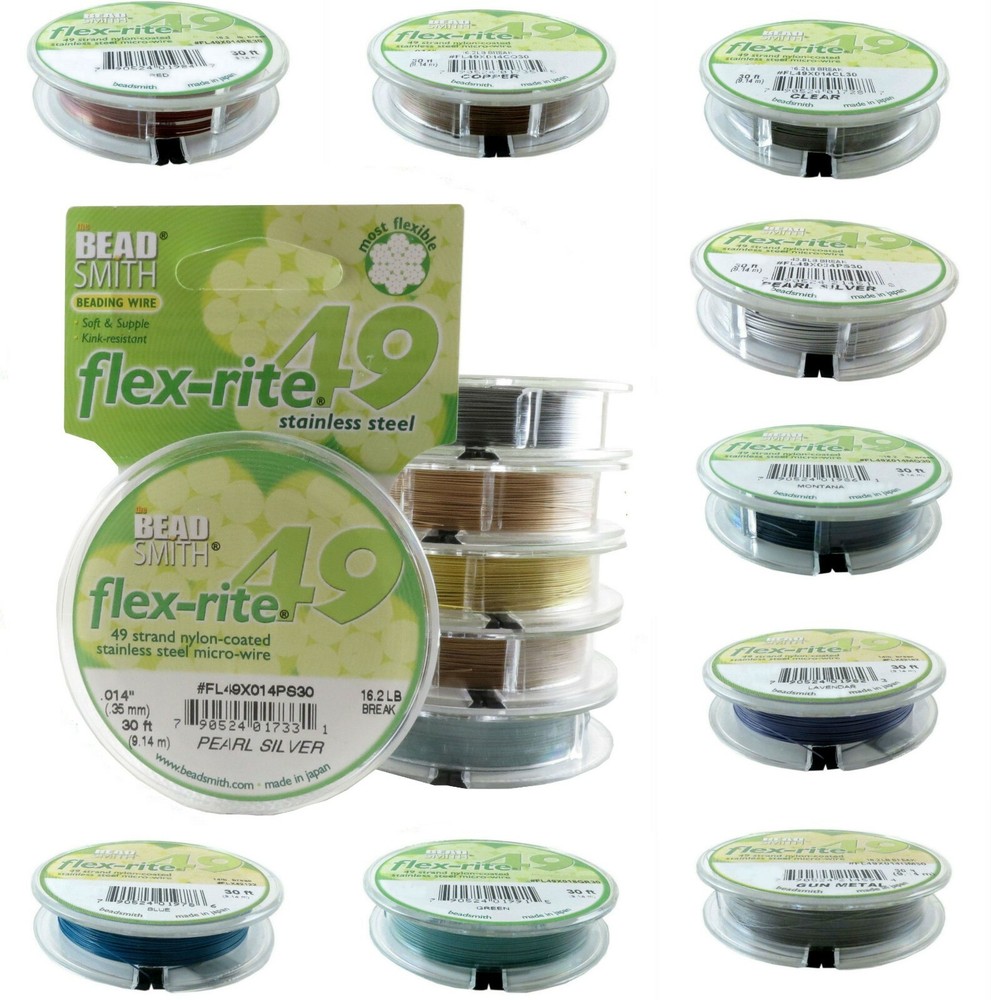 BeadSmith Beading Flexible Wire 49 Strand Flex-Rite 30 ft