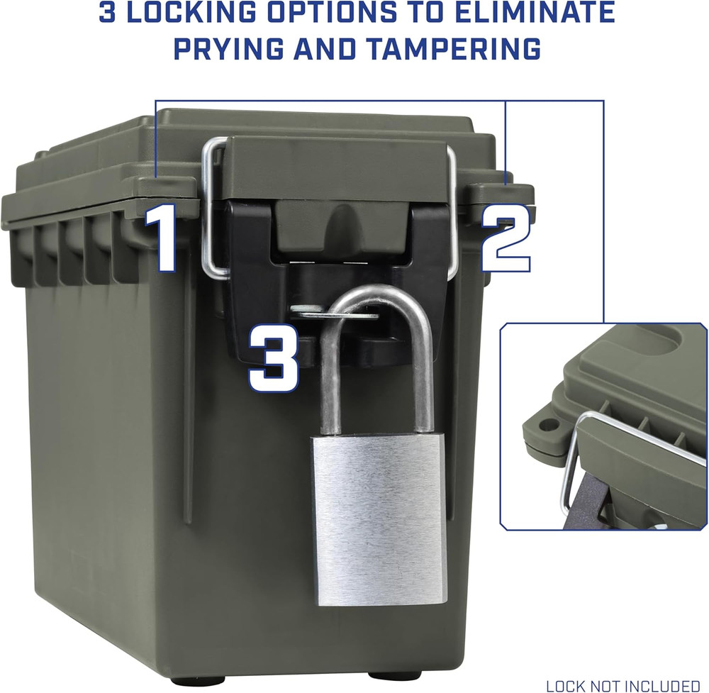 12626 Ammo Storage Box, Stackable .30 Cal Field Boxes, Water and Dust Resistant,