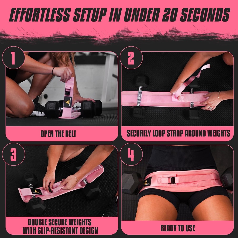 Exercise Hip Thrust Belt Weights Glute Workout Booty Builder Adjustable
