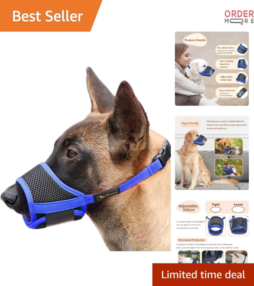 Nylon Dog Muzzle Breathable Adjustable Small Medium Large Barking Bite Preven...