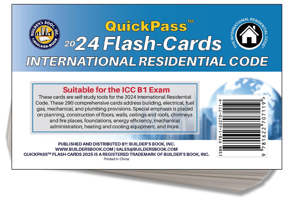 2024 International Residential Code IRC QuickPass Flash-Cards
