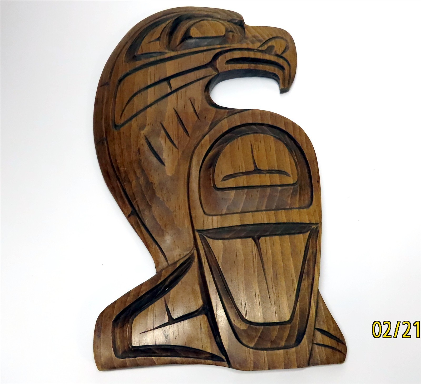 George Matilpi Kwakiutl Handsome EAGLE Wall Wood Carving First Nation