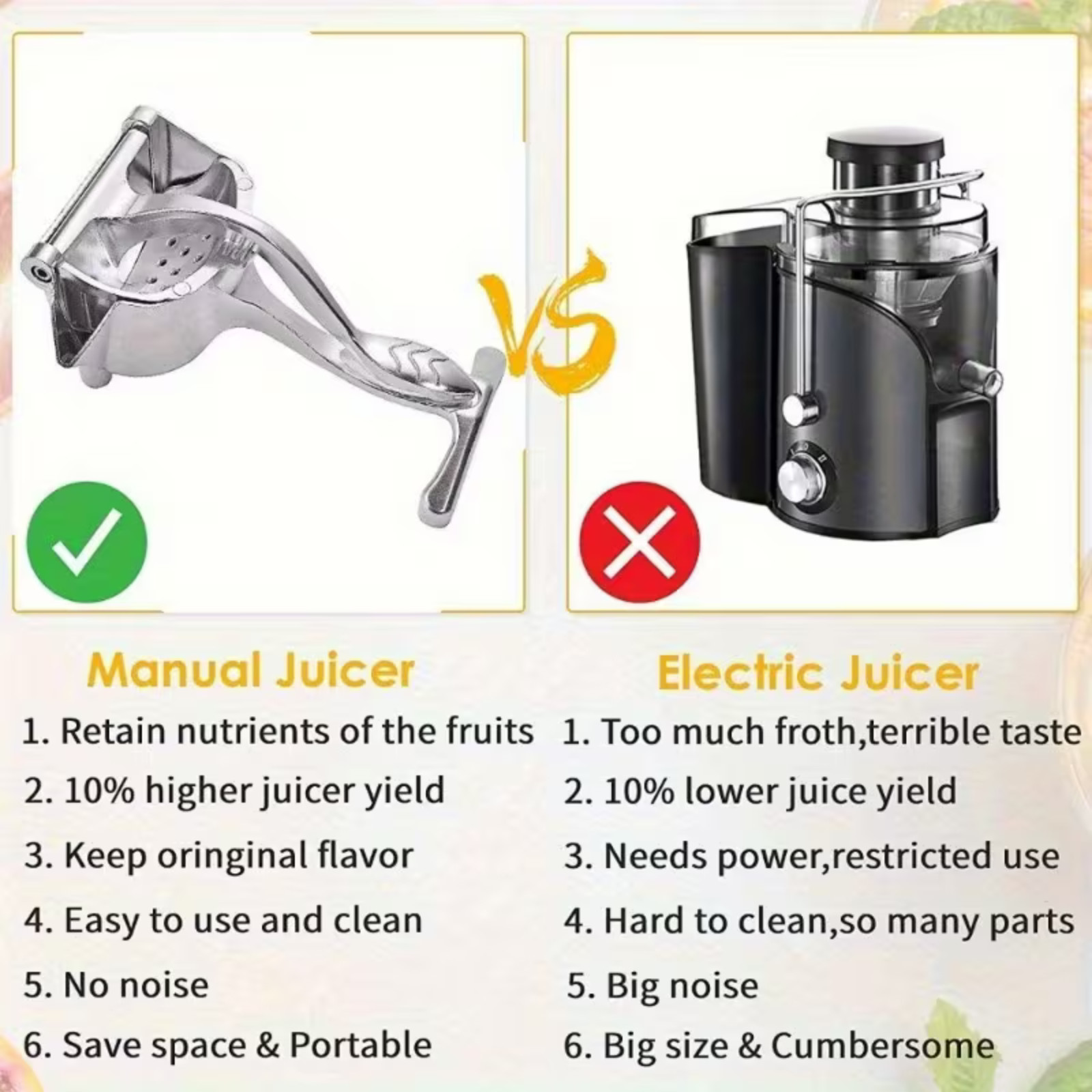 Heavy Duty Metal Manual Juicer Fruit Juice Squeezer for Pressing Lemons Oranges