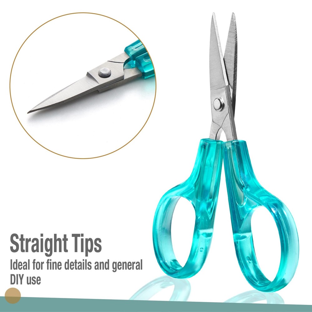 Beaditive Detail Craft Scissors Set 2 Pc. Curved and Straight, Sharp, Compact