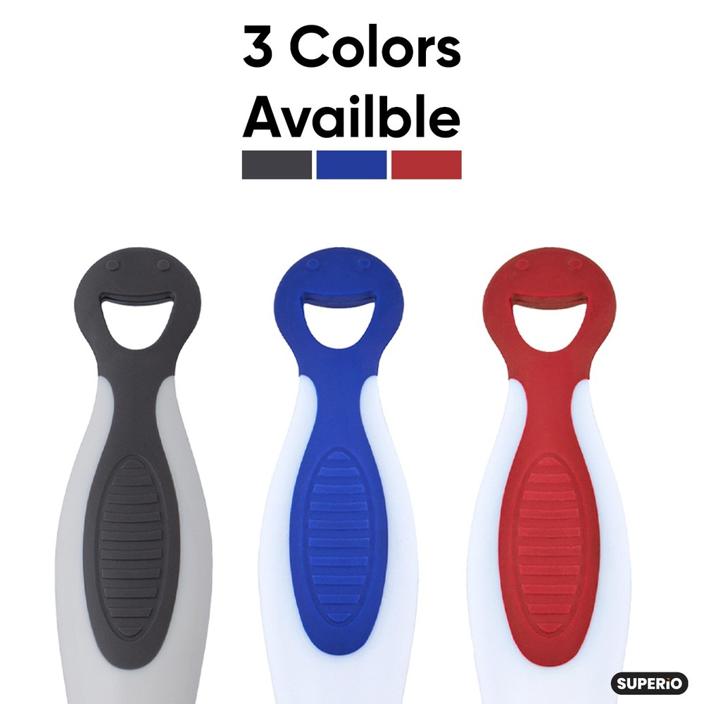 Superio 10" Window Rubber Squeegee with Hanging Loop, 3 pack Red, Blue, and Grey