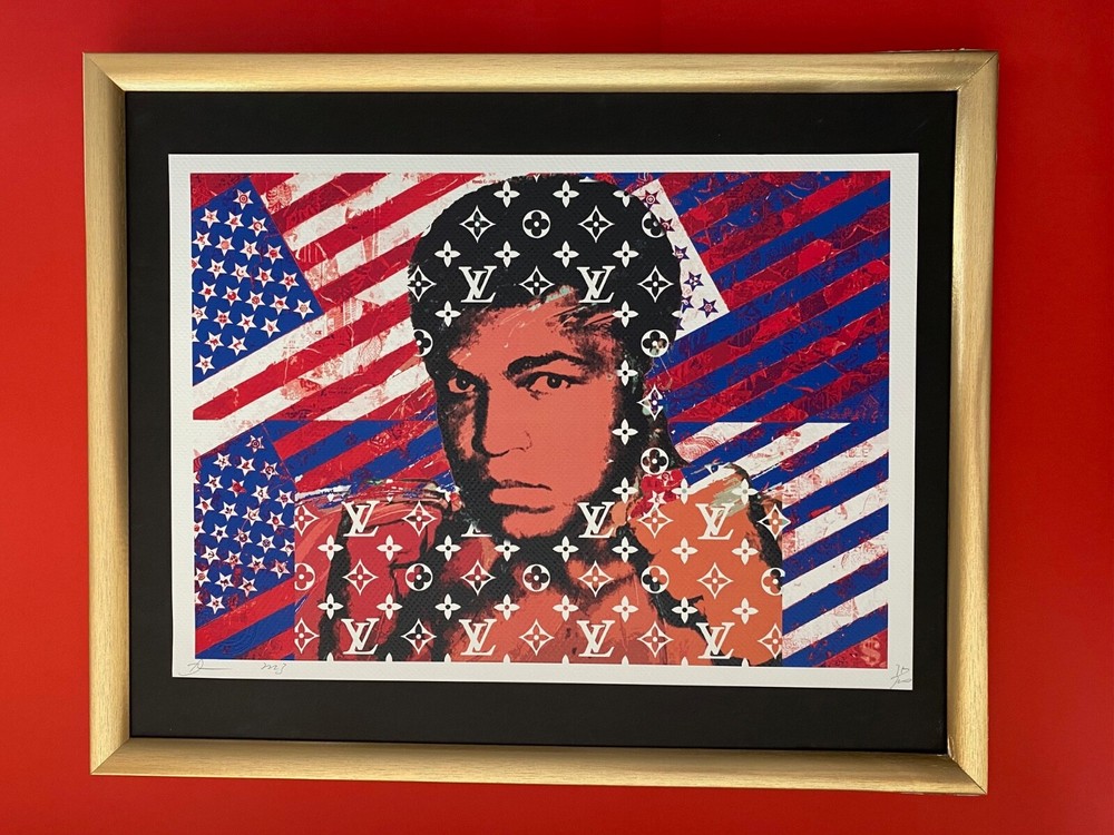 DEATH NYC Hand Signed LARGE Print Framed  COA POP ART MUHAMMAD ALI #